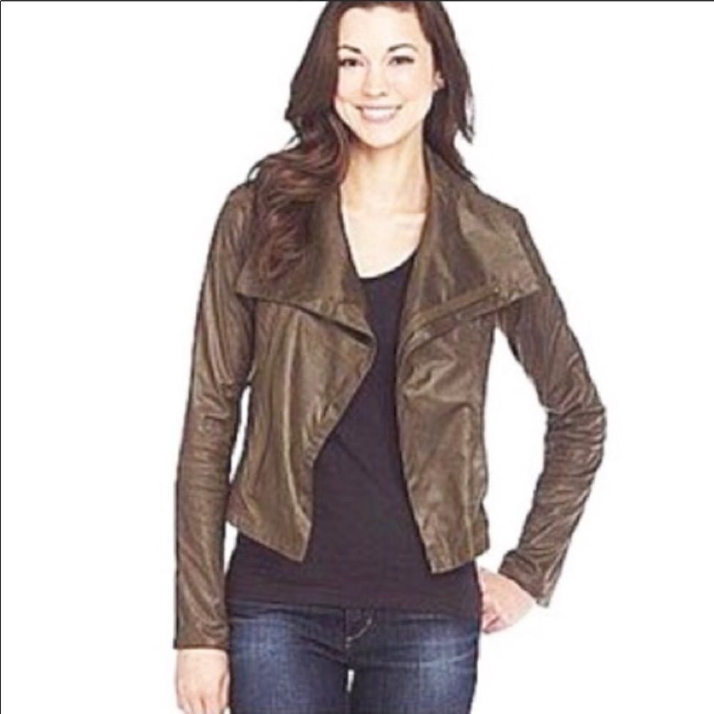 LOVEMARKS Olive Green Quilted Moto Jacket